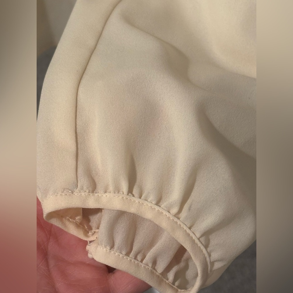 J. Crew Cream Blouse with Black Trim - Picture 4 of 10